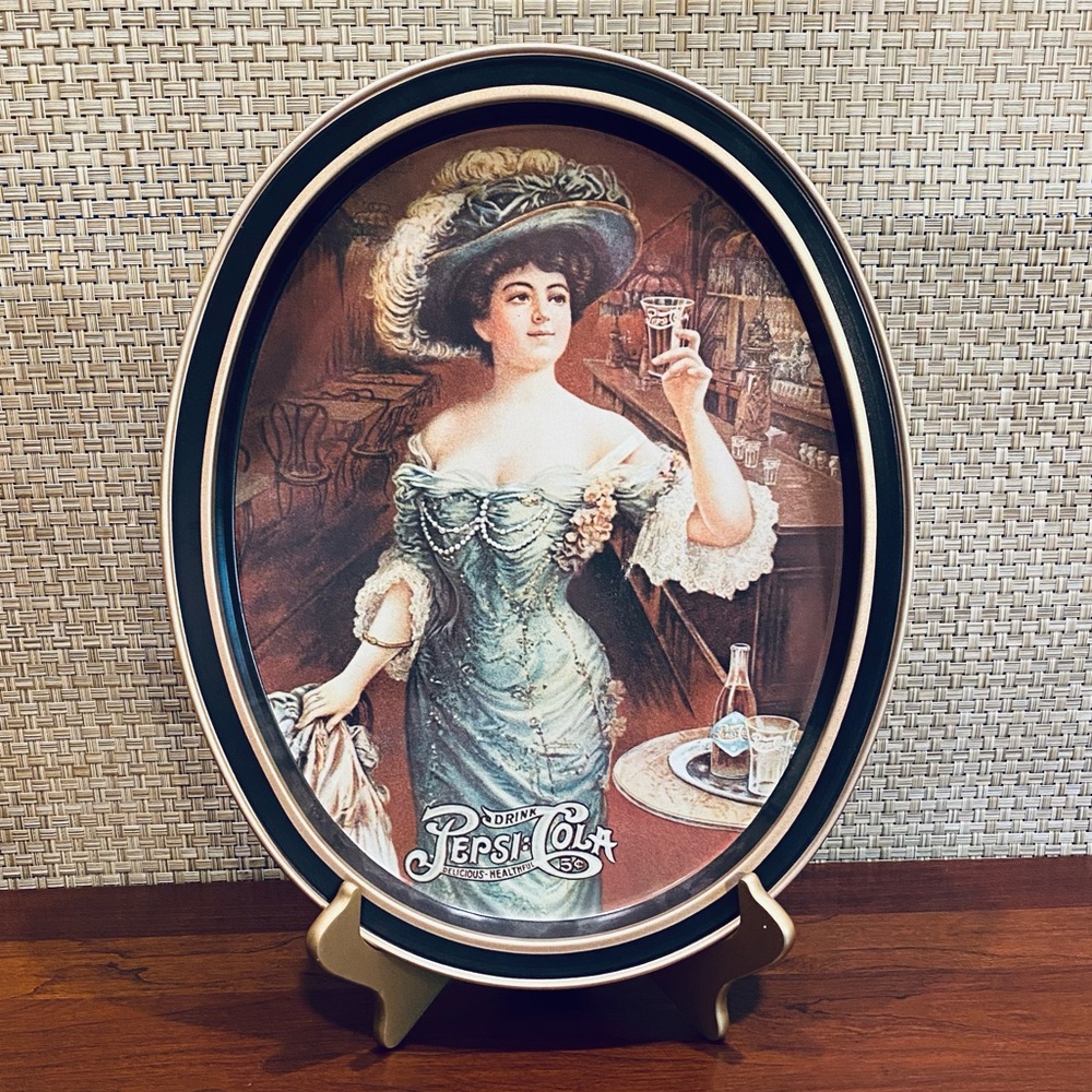🌟HP🌟VTG 1970s Pepsi Cola Gibson Girl Metal Serving Tray/Wall Hanging by Fabc… - Picture 2 of 8